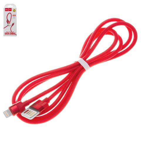 USB кабель Hoco U55, USB тип A, Lightning, 120 см, 2,4 А, червоний, #6957531096252