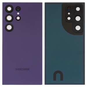 Задняя панель корпуса для Samsung S928 Galaxy S24 Ultra, фиолетовая, со стеклом камеры, titanium viole