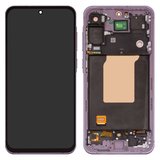 Дисплей для Samsung A556 Galaxy A55, фіолетовий, з рамкою, High Copy, (OLED) lilac