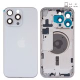 Корпус для iPhone 15 Pro Max, білий, з тримачем SIM-карти, з боковими кнопками, Original (PRC), EU Version, white titanium