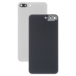 Housing Back Cover compatible with iPhone 8 Plus, white, with camera lens, small hole 
