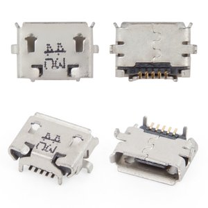 Charge Connector compatible with Cell Phones, 5 pin, type 10, micro USB type B 