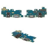 Flat Cable compatible with Samsung A307F/DS Galaxy A30s, (headphone connector, charge connector, with microphone, Original (PRC), charging board)