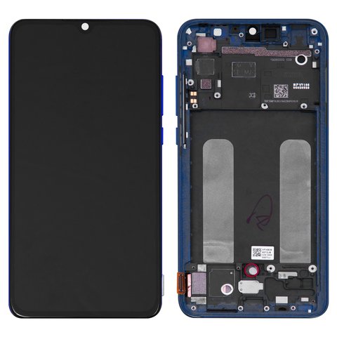 LCD compatible with Xiaomi Mi 9 Lite, Mi CC9, dark blue, with frame, original change glass  , M1904F3BG 