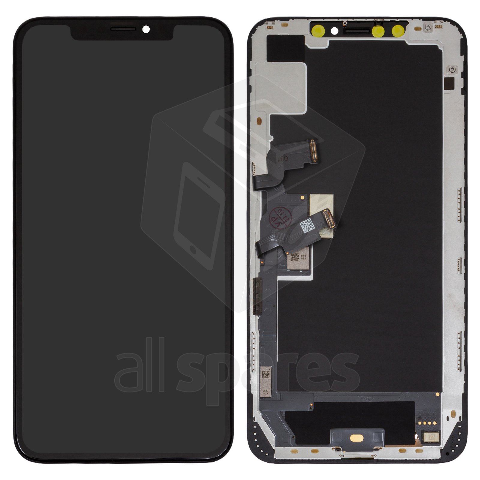 LCD compatible with iPhone XS Max, (black, with touchscreen, with frame