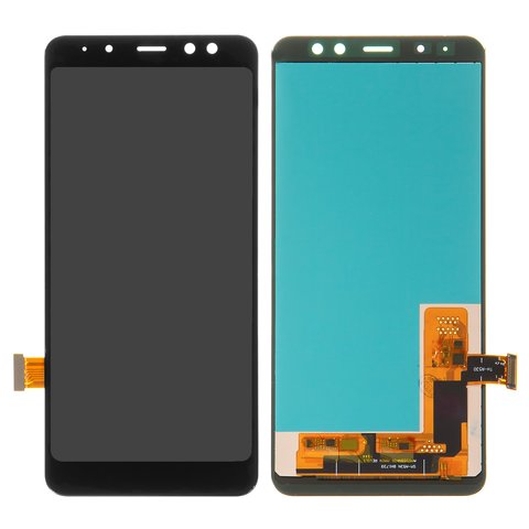 LCD compatible with Samsung A530 Galaxy A8 2018 , black, Best copy, without frame, Copy, TFT  