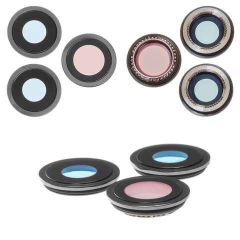 Camera Lens compatible with iPhone 12 Pro, black, with frames, set 3 pcs. 