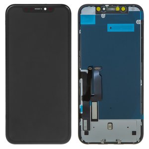 Pantalla LCD puede usarse con iPhone XR, negro, con marco, AAA, tianma