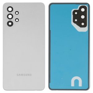 Panel trasero de carcasa puede usarse con Samsung A325 Galaxy A32, blanco, con vidrio de cámara