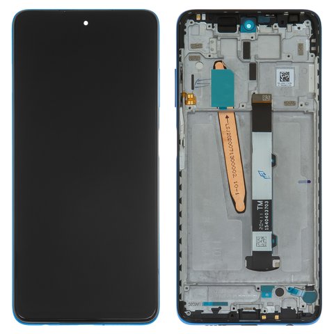 LCD compatible with Xiaomi Poco X3 NFC, Poco X3 Pro, dark blue, with frame, Original PRC , M2102J20SG, M2102J20SI 