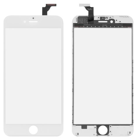 Touchscreen compatible with iPhone 6S Plus, with OCA film, with frame, white, AAA 