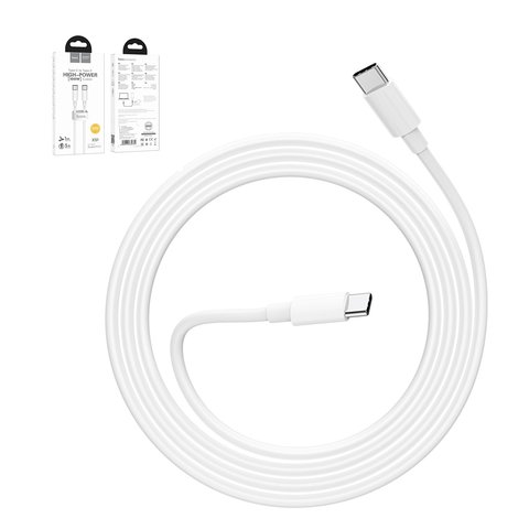 USB Cable Hoco X51, 2xUSB type C, 100 cm, 100 W, 5 A, white  #6931474734754