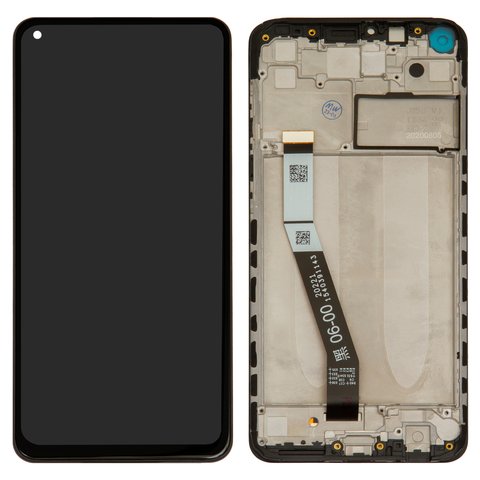 LCD compatible with Xiaomi Redmi 10X 4G, Redmi Note 9, black, with frame, High Copy, M2003J15SC, M2003J15SG, M2003J15SS 