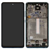 LCD compatible with Samsung A525 Galaxy A52, A526 Galaxy A52 5G, (dark blue, with frame, High Copy, (OLED 6,42"))