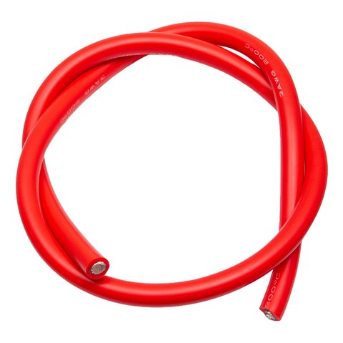 Wire In Silicone Insulation 3AWG, 35 mm², 1 m, red, UL3135 