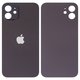 Housing Back Cover compatible with iPhone 12, (black, no need to remove the camera glass, Original (PRC), big hole)
