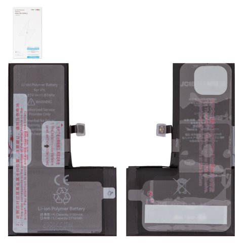 Battery JCID compatible with Apple iPhone X, Li Polymer, 3.81 V, 3100 mAh, High Capacity 