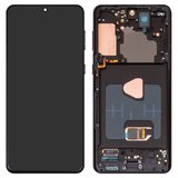 Pantalla LCD puede usarse con Samsung G996 Galaxy S21 Plus 5G, negro, con marco, original (vidrio reemplazado)