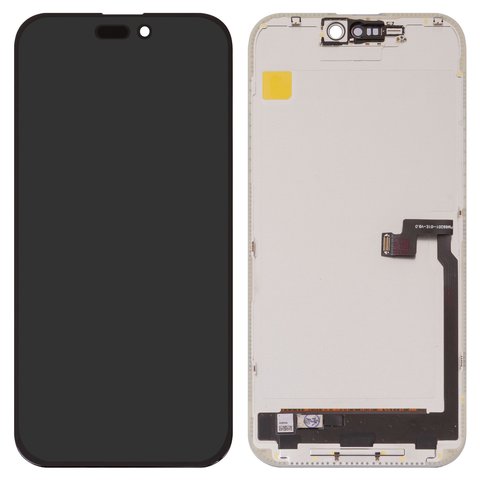 LCD compatible with iPhone 16 Pro Max, black, with frame, High Copy, without error, OLED  hard diagnosable, DD OLED 
