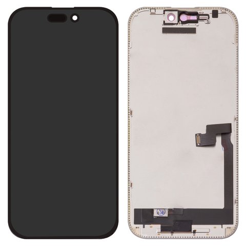 Pantalla LCD puede usarse con iPhone 16 Pro, negro, con marco, sin error, OLED  hard diagnosable, ZY OLED