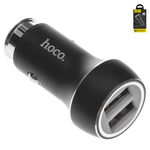 Автомобильное зарядное устройство Hoco Z7, 2 USB выхода 5В 2,4А , черное
