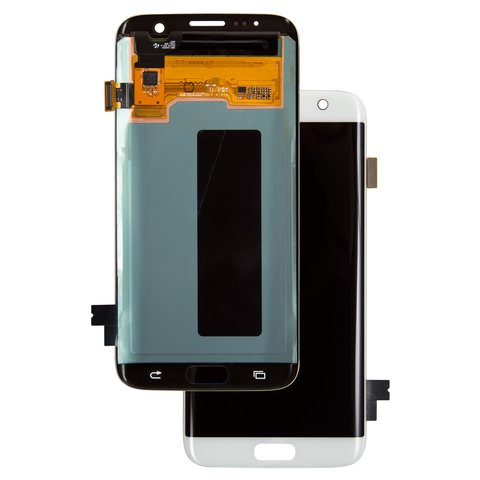 LCD compatible with Samsung G935 Galaxy S7 EDGE, white, without frame, original change glass 