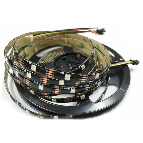 RGB LED Strip SMD5050, WS2813 with controls, black, IP65, 5 V, 30 LEDs m, 5 m 
