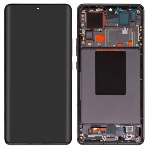 LCD compatible with Xiaomi 12 Pro, black, with frame, original change glass 
