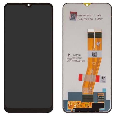 LCD compatible with Samsung A025F DS Galaxy A02s, M025 Galaxy M02s, black, without frame, FLYCDI, with yellow cable, 160,5x72 mm