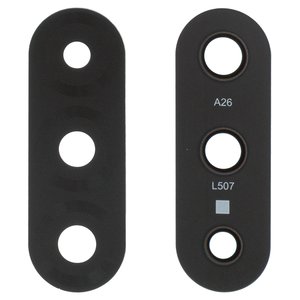 Camera Lens compatible with Samsung A266 Galaxy A26, black, without frame 