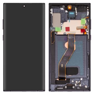 LCD compatible with Samsung N975F Galaxy Note 10 Plus, black, with frame, High Copy, OLED  