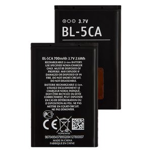 Batería BL 5CA puede usarse con Nokia 100, 1200, Li ion, 3.7 V, 700 mAh, Original PRC 