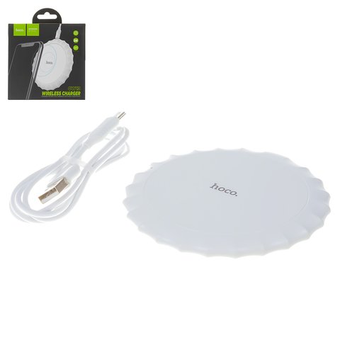 Cargador inalámbrico Hoco CW13, Entrada micro USB 5 V 2 A, salidas 5V , blanco, micro USB tipo B