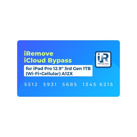 iRemove iCloud Bypass para iPad Pro 12.9" 3rd Gen 1TB Wi Fi+Cellular  A12X