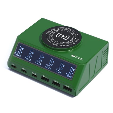 Adaptador de red 2UUL PC11, 110 W, Quick Charge, Power Delivery PD , MagSafe, con cargador inalámbrico, 6 puertos