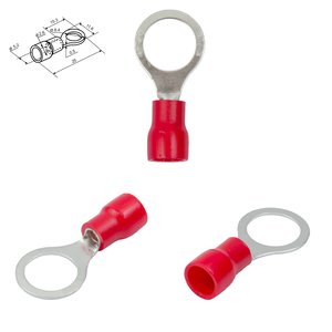 Наконечник RV 2,0 8, 8 мм, кільцевий, ізольований, червоний, 10 шт., 1,5 2,5 мм²