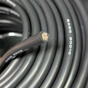 Провід в силіконовій ізоляції 5AWG, 20,1 мм², 1 м, чорний, UL3135