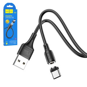 USB кабель Hoco X52, USB тип C, USB тип A, 100 см, 3 A, черный, магнитный, #6931474735546