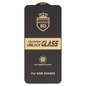 Захисне скло ESD 6D для Samsung S921 Galaxy S24, S931 Galaxy S25, сумісне з чохлом, Full Glue, Anti Static, без упаковки , чорний