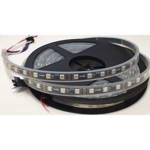 Світлодіодна стрічка RGB SMD5050, WS2818 чорна, з управлінням, IP67, 12 В, 60 діодів м, 5 м 